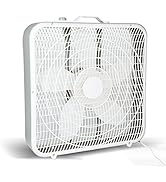 Simple Deluxe 20” Box Floor Fan, 3-Speed Cooling Fan with Aerodynamic Shaped Fan Blades, Convenie...