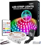 RGB LED Strip Lights 32.8ft,4096 DIY Colors Rope Lights with Memory Function, Self-Adhesive Color...