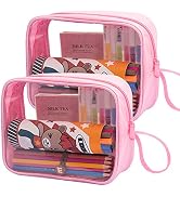 Lermende Clear Pencil Case 2 Pack,Big Capacity Marker Bag For Kids Girl,Clear Pencil Pouch Marker...