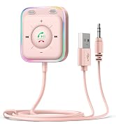 Bluetooth 5.4 Car AUX Adapter with Dual Mics &amp; Noise Cancellation Bluetooth Car Kit Pink