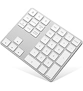 Bluetooth Numeric Keypad, Rechargeable Aluminum 34-Key Number Pad Slim External Numpad Keyboard D...