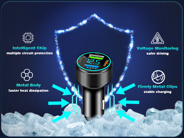 The usbc iphone car charger with full zinc alloy body features scratch resistant