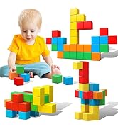 Magnetic Blocks, 1.41 inch Large Magnetic Building Blocks for Toddlers 3 4 5 6 7 8 Years Old Boys...