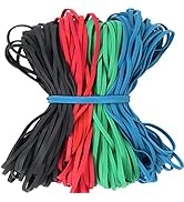 AIWOQI Large Rubber Bands 140 Pack, Heavy Duty Big rubber band size #117 Colored black blue red g...