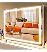 Gvnkvn 32"x24"Vanity Mirror with Lights, LED Makeup Mirror, Lighted Makeup Mirror with Dimmable 3...