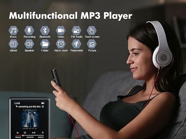 64GB MP3 Player with Bluetooth 5.3,Portable MP3 Player with Speaker 