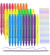 craftinova Assorted Colors Fluorescent Highlighters, 32 Count, with 120 Pcs Sticky Index Tabs, Ch...