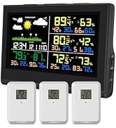 Urageuxy Indoor Outdoor Thermometer Wireless, Color Display Weather Stations with Multiple Sensor...