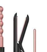 5 in 1 Curling Wand Set, Curling Iron with Curling Brush,Hair Straightener &amp; 3 Interchangeable Ce...