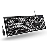 X9 Performance Large Key Keyboard Backlit - Easy to See and Type - Large Print Keyboard for Elder...