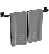 Luxbaro Matte Black Towel Bar 24 Inch, Square Base Thicken Towel Rack for Bathroom Wall, SUS304 S...