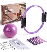LIONSCOOL PILATES RING SET - Premium Anti-Deformation 14”Magic Circle with Dual Padded Handles - ...