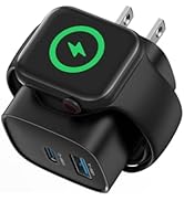 TOPADRE PD 20W Portable Charger for Apple Watch,3-in-1 Charging Station with Built-in Wireless Ch...