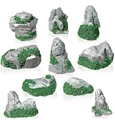 Warmtree 10 Pcs Diorama Rocks Fake Rock Miniature Stone Rock Statue for Diorama Supplies Micro Tr...