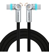 chubbycable Chubby RotateX 240W Dual 180° Rotating Fast Charging Cable with LED Light Soft Silico...