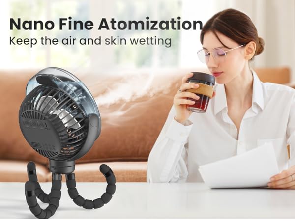 Misting stroller fan