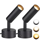 SUNVIE 2 Pack LED Spot Lights Indoor 3000K/4000K/5000K Adjustable Up Lights Indoor 3W Dimmable Fl...