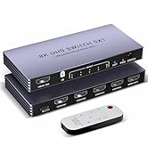 8K HDMI Splitter 4K 240Hz HDMI Switch 5 in 1 Out - 5 Port Switcher with Remote 8K@60Hz 4K@240Hz H...