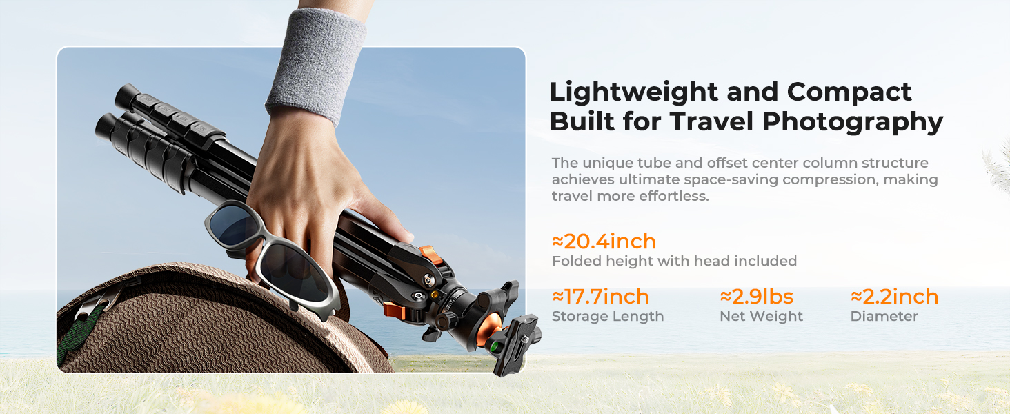 K&amp;amp;F CONCEPT 73&amp;#34; Aluminum Compact Camera Tripod