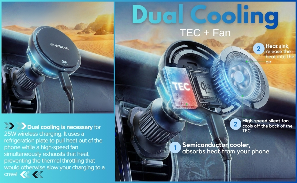 Wireless charging with cooling fan