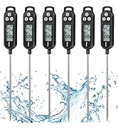 Copkim 6 Pcs Instant Read Meat Thermometer with Long Probe 9.65 Inch Kitchen Cooking Food Candy W...