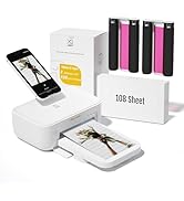 HPRT Photo Printer 4x6 with 108 Sheet Photo Paper&amp; 2 Ribbon, Instant Picture Printer for iPhone, ...