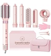 6 in 1 Air Styler, 1400W High Speed Ionic Hair Dryer with Auto-Wrap Curlers, Blow Dryer Oval Brus...
