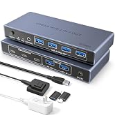 USB 3.0 Switch 2 in 7 Out, USB Switcher for 2 Computers Share 4 USB-A + 3 USB-C Devices - 5Gbps U...