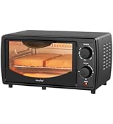 COMFEE' Toaster Oven Countertop, Small Toaster Ovens Combo 4 slice, Mini Oven for 9
