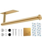 2nd Gen Paper Towel Holder Under Cabinet No Drilling, [More Sturdy] Self Adhesive or Drilling Pap...