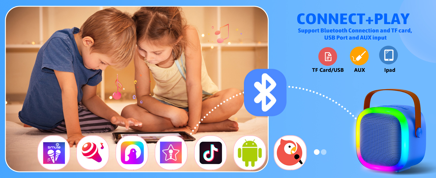 kids karaoke machine with bluetooth microphone,gifts for 2 3 4 5 6 7 8 9 10 11 12 13 year old boys