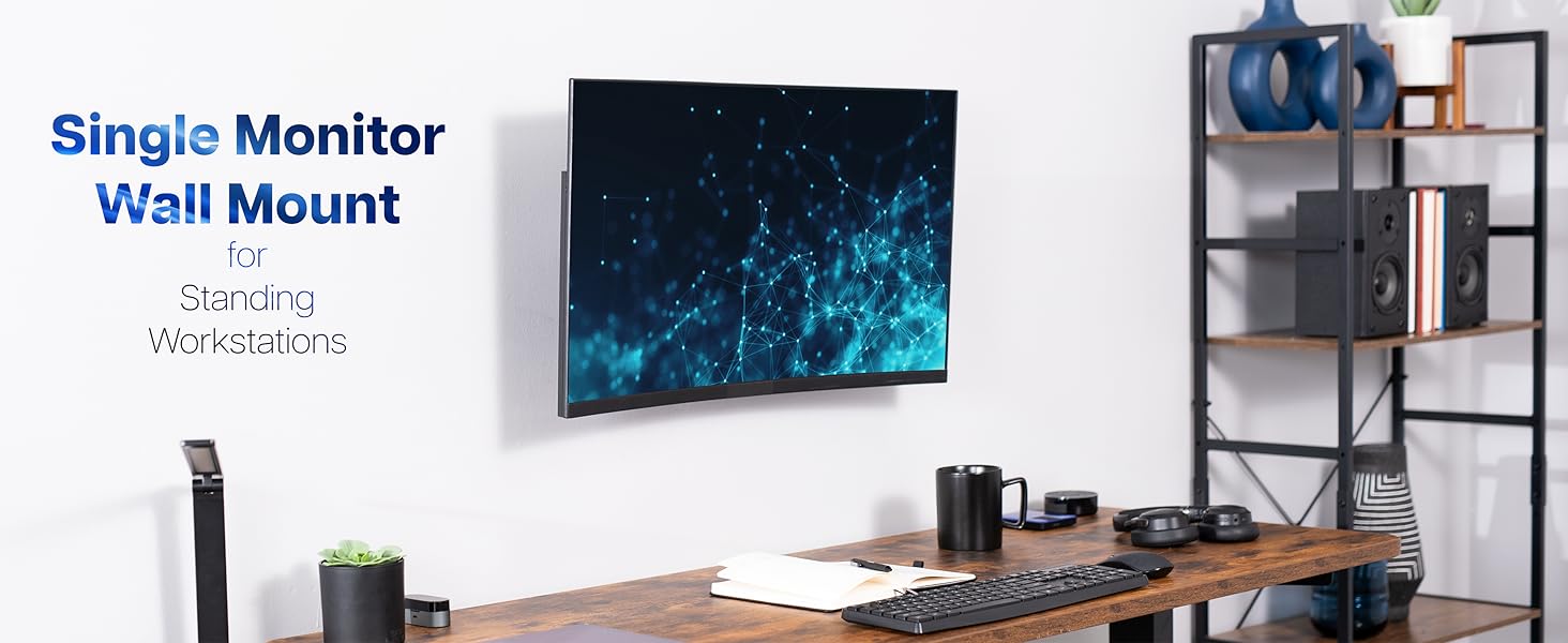 Single Monitor Wall Mount for Standing Workstations