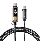 toocki USB C to USB C Cable 6.6ft 100W Fast Charging LED Cord with Touch-Sensing Screen Function ...