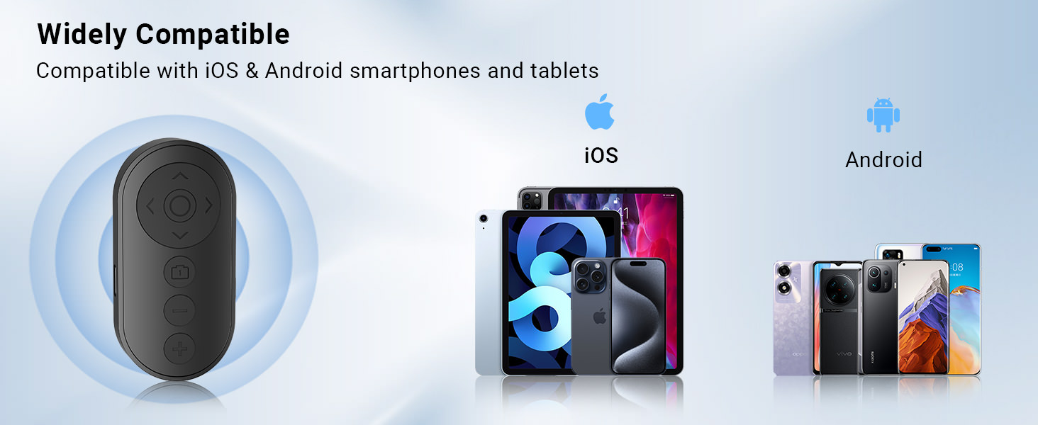 Versatile Phone Camera Shutter for Photo &amp;amp; Video Compatible with iPhone Android