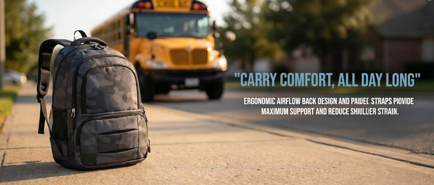 School Backpack Travel Bag for Men &amp;amp;amp; Women Lightweight College Back Pack with Laptop Compartmen