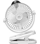 Minthouz Clip on Fan - 720° Rotation Portable Small Fan with LCD Digital Display, 8000mAh Low Noi...