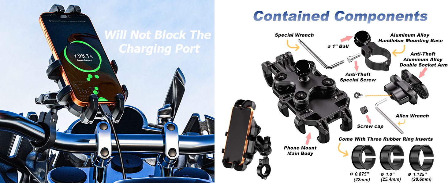 Anti-Theft Motorcycle Phone Mount Holder