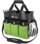 WORKPRO Garden Tote Bag, Heavy Duty Gardening Tool Bag with 10 Pockets and Long Adjustable Should...