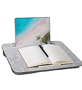 Lap Desk marbling, Portable Laptop Desk Fits Up to 16" Laptops, with Tablet Slot, Built-in Cushio...