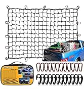 GSPSCN Cargo Net 4' x 6' for Truck Pickup Bed, Trailer,Boat,RV SUV Stretches to 12'x18' Max Roof ...
