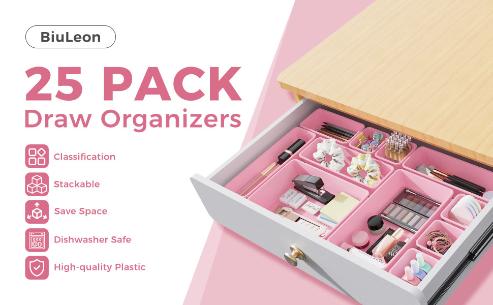 Plastic Drawer Organizers Set