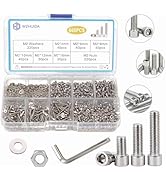 WZHUIDA 660 Pcs M2 Screw Assortment,M2*4mm/6mm/8mm/10mm/12mm/16mm, Stainless Steel, Metric Hex So...