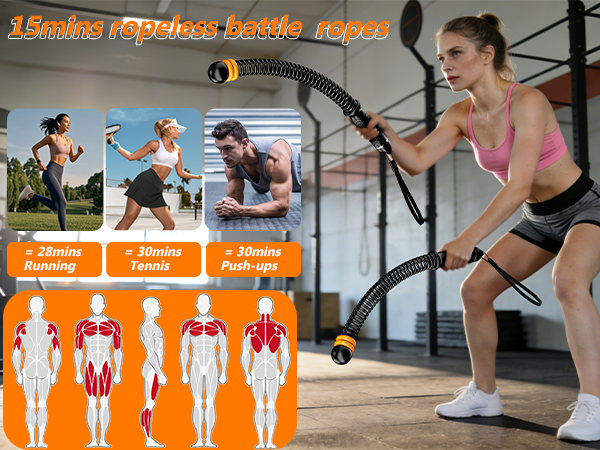 15 Mins Ropeless Battle Ropes