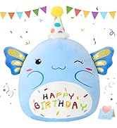 CozyWorld 14“ Birthday Axolotl Plush Pillow,Blue Axolotl Stuffed Animal Soft Plush Toy,Cute Plush...