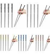 5 Pairs Dragon Chopsticks Set Premium Stainless Steel 316 Chop Sticks Kitchen Dinning Utensils Du...