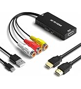 RuiPuo RCA to HDMI Converter, AV to HDMI Adapter, Composite to HDMI, Support 1080P, PAL/NTSC Comp...