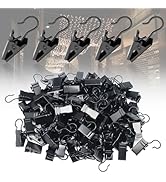 zDwfDc 100 Pack Black Stainless Steel Small Curtain Clips, Curtain Hooks Clips for Hanging for Ou...