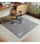 Koonmi Tempered Glass Chair Mat for Hardwood Floors &amp; Carpets, 40" x 60“ Grey Heavy Duty Office F...