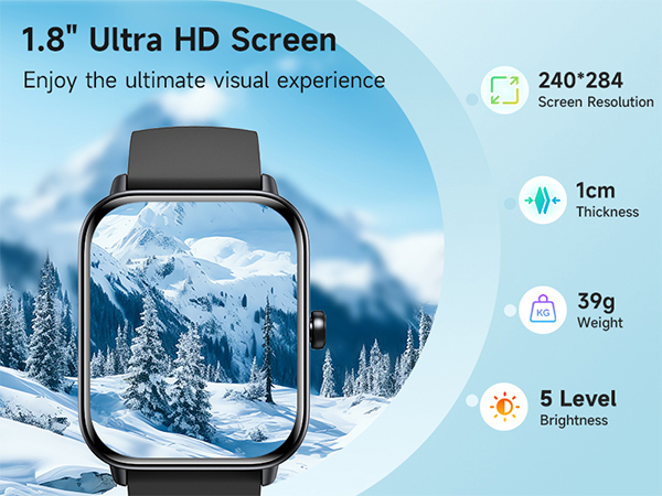 1.8&amp;#34; Smartwatch with Heart Rate/SpO2/Sleep/Stress, Smart Watches for Men for Android &amp;amp; iPhone