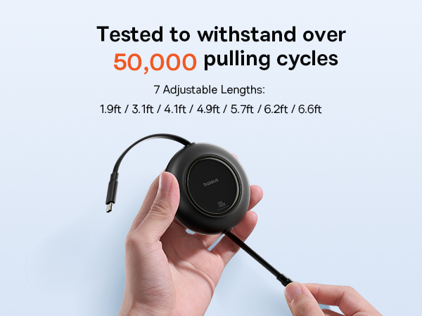 100w retractable usb c cable 6.6ft